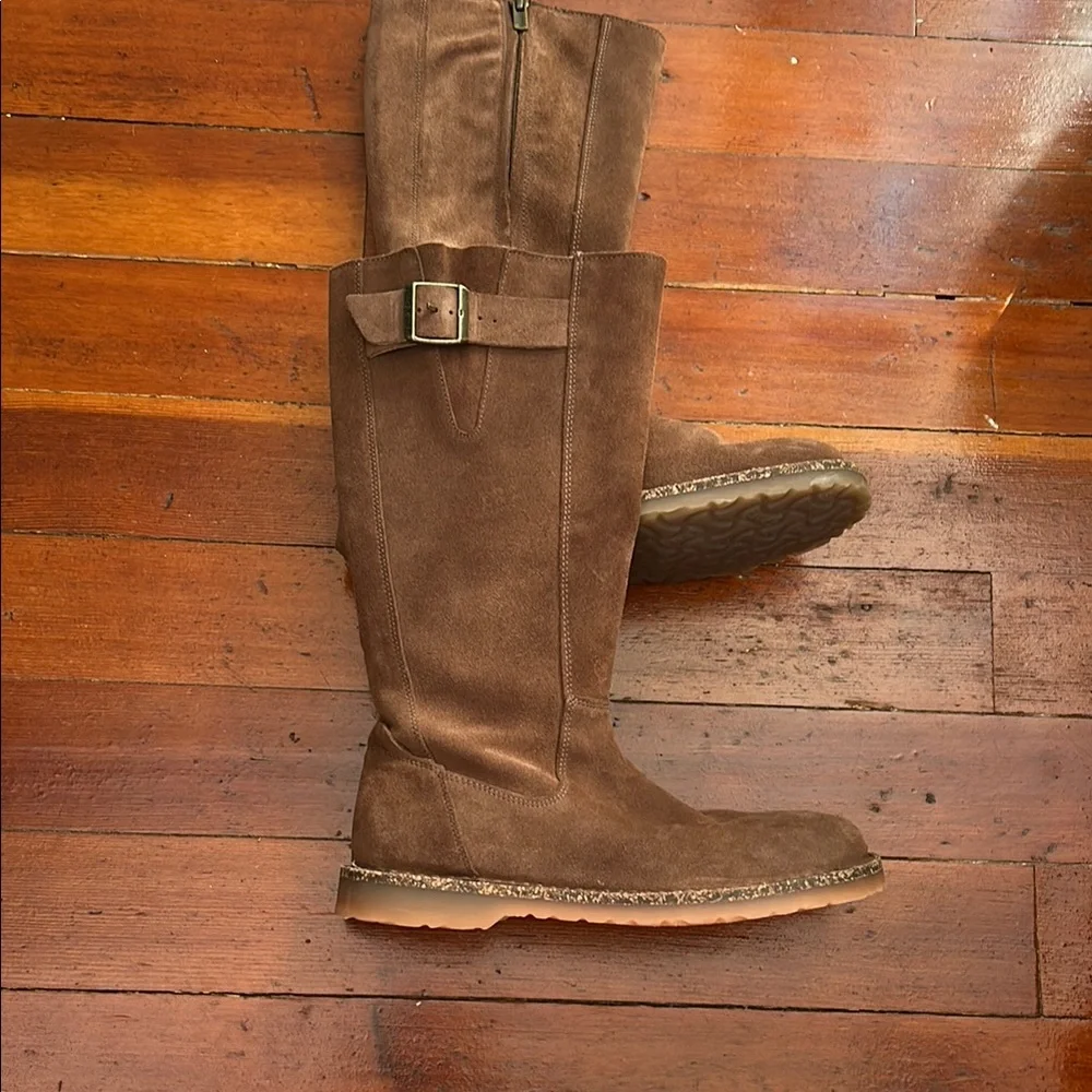 Brown Suede Boots with Buckle - Picture 2 of 8